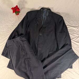 Oscar De La Renta Men’s 2 Piece Suit Navy Wool Size 44L 38W 3 Button